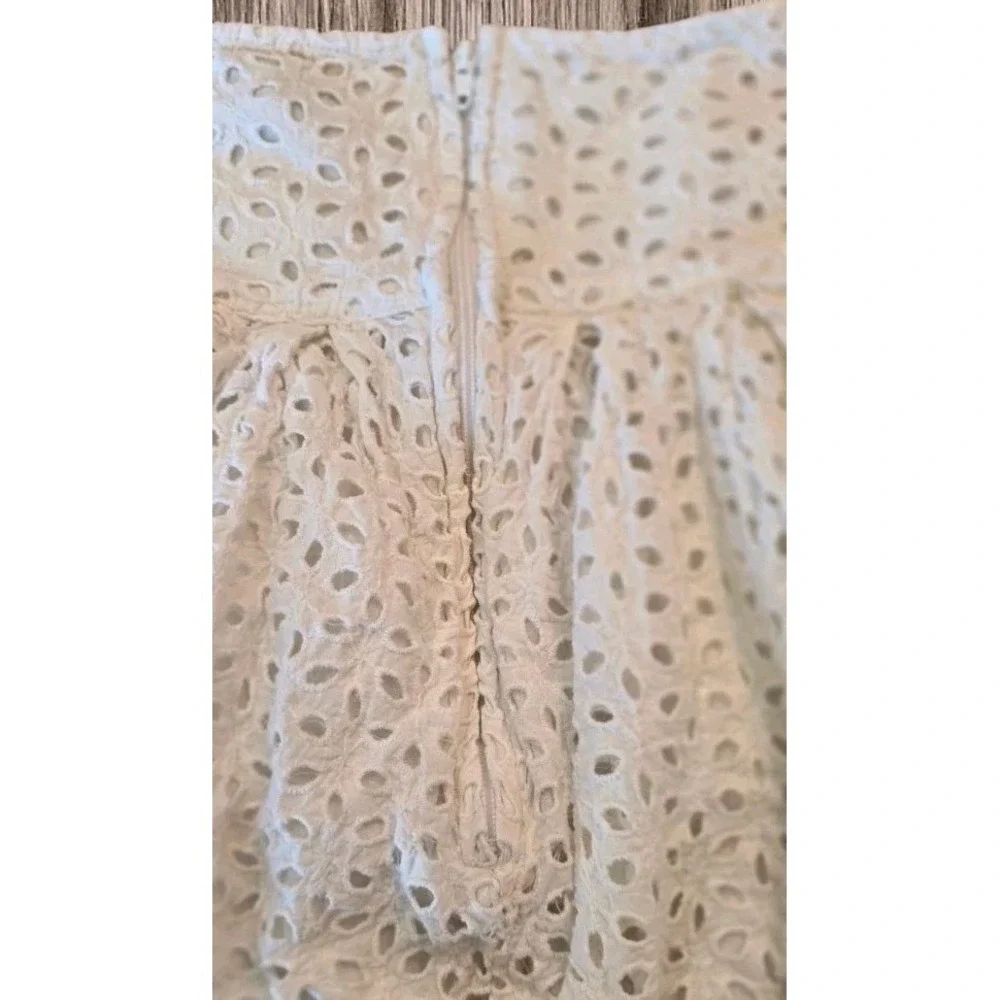 Gap Kids Girls White Eyelet Dress SZ S 6-7 Smocked Back Cotton‎ Lined Sundress